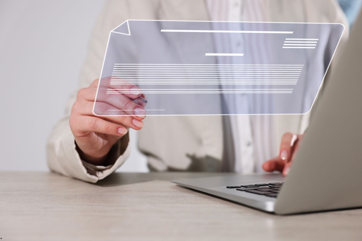 Un imprenditore che utilizza il software di firma elettronica.