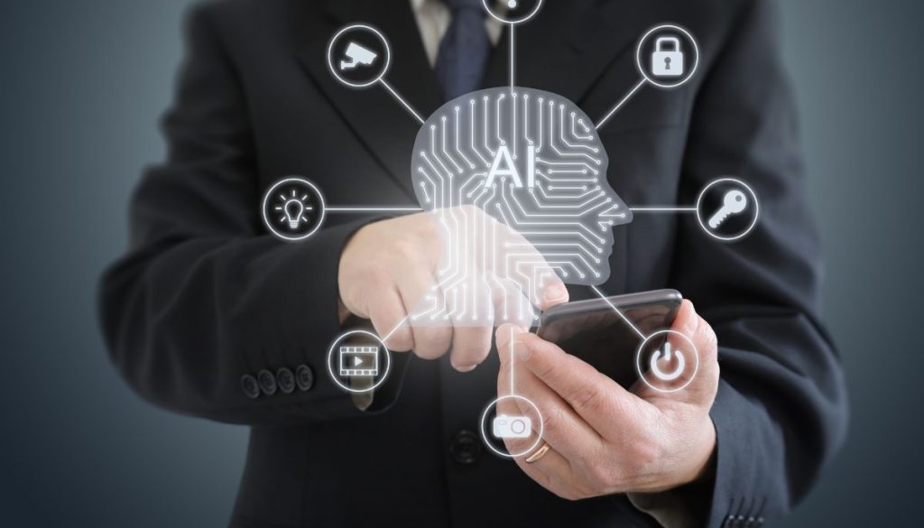L'uomo utilizza la firma elettronica AI.