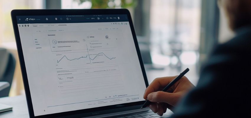 The man ensures the smooth performance of a digital signature.