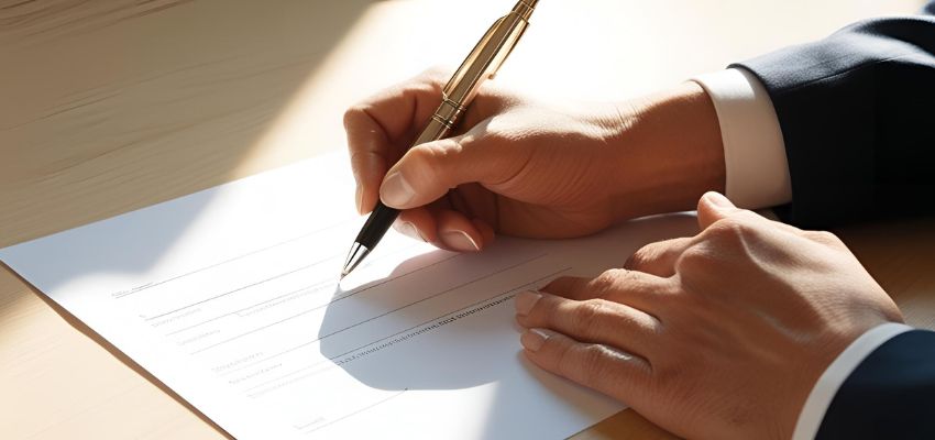 Un empresario de Arabia Saudí firmó un contrato comercial.