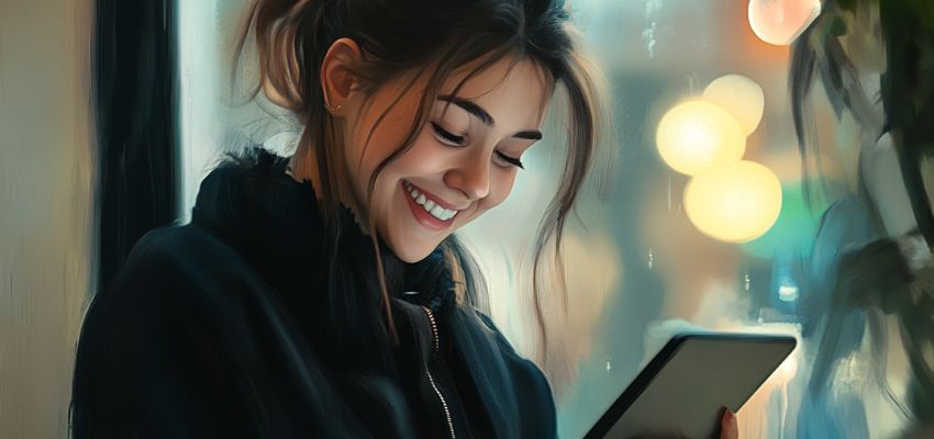 femme souriant après avoir reçu des documents à signer facilement