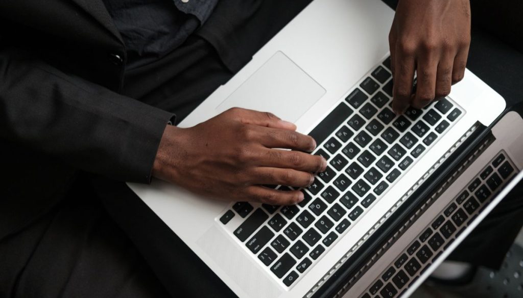 The employee protects company data using a secure signing process.
