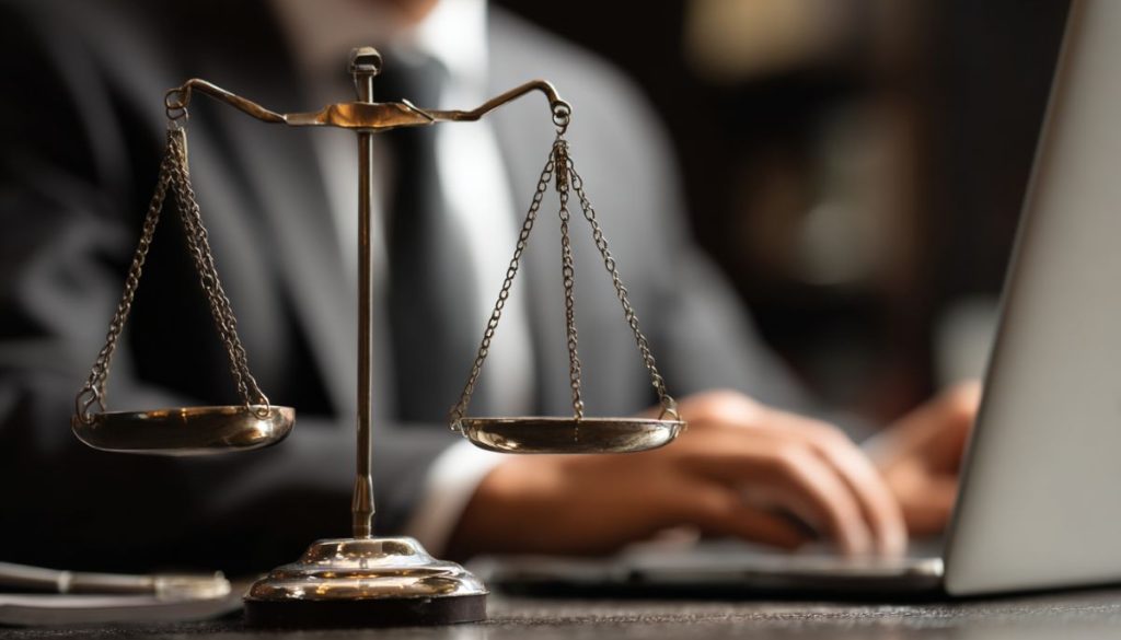 The lawyer uses legal contract management software.